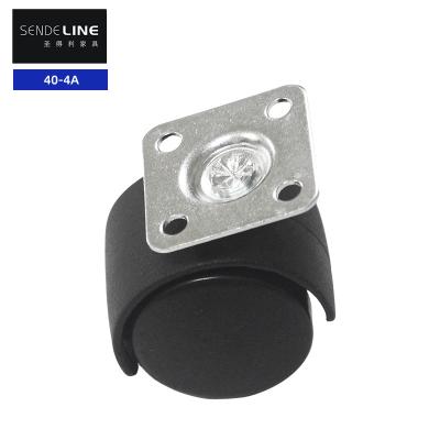 China Black 40mm Office Chair Wheel Replacement Pulley For Smooth Movement for sale
