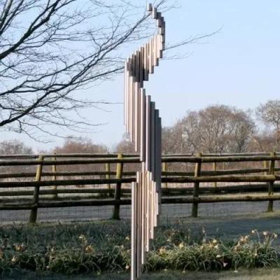 China Jardim exterior tubo de aço inoxidável rotação abstrata esculturas de metal à venda