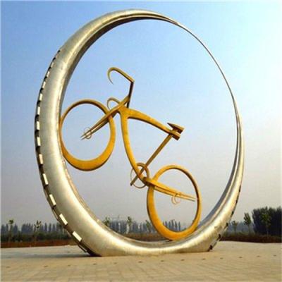 China Extracto de acero inoxidable Art Ring Sculpture de la escultura del jardín al aire libre de encargo en venta