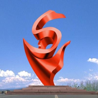 China Large Contemporary Outdoor Abstract Decorative Metal Hotel Sculpture en venta