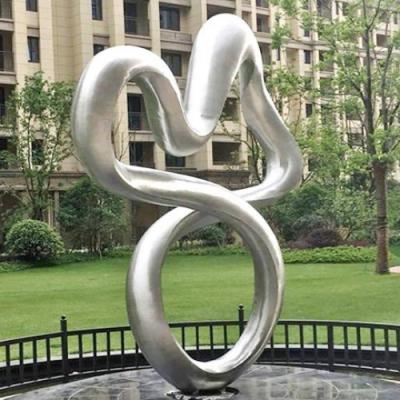 China Large Outdoor Stainless Steel Abstract Wave Sculpture Unique Modern Artwork for sale
