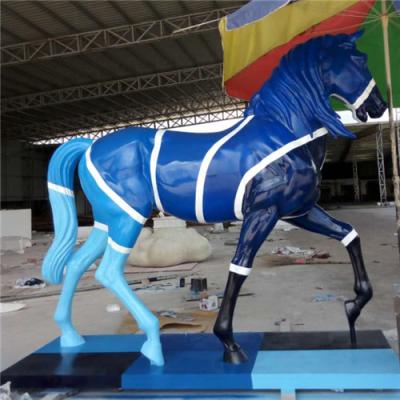China Realistic Fiberglass Life Size Horse Sculpture Garden Statue Painted for sale