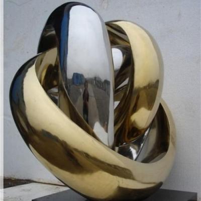 China Circle Mirror Metal Modern Indoor Sculptures Abstract Stainless Steel for sale