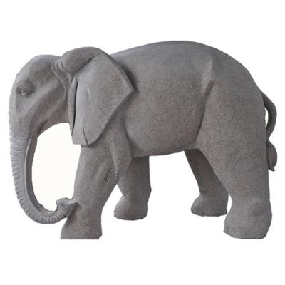 China Fiberglass Garden Animal Sculptures Decorative Stone Elephant Garden Statue for sale