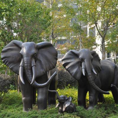 China Estatuas de bronce al aire libre del jardín del elefante grande que echan para el parque del parque zoológico en venta