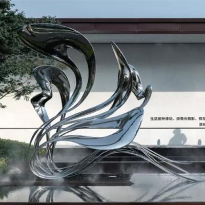 China Plaza Outdoor Garden Sculptures Abstract Modern Art Stainless Steel for sale
