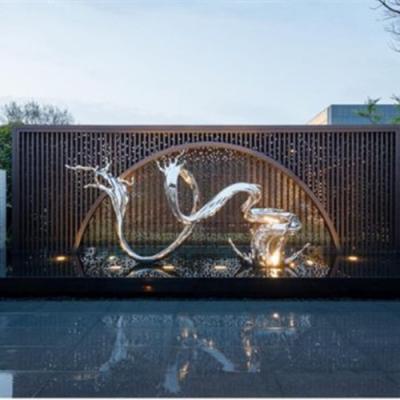 中国 ミラーのステンレス鋼の抽象的な金属は庭のためにハンドメイド海の波を彫る 販売のため