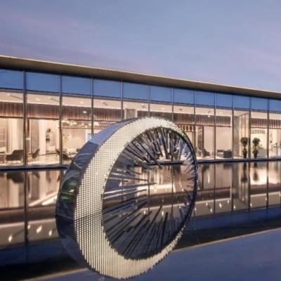 China Espejo de acrílico de acero inoxidable de Ring Circle Abstract Metal Sculptures para la piscina en venta