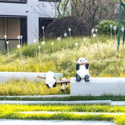 China Modern Panda Garden Ornament Outdoor Statue Metal For Sitting Stool for sale