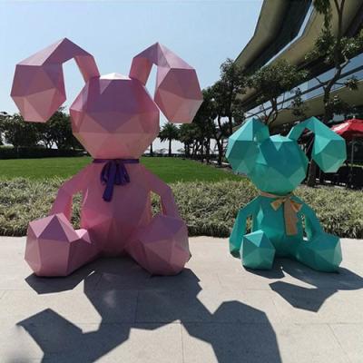 China Rabbit Statue Garden Animal Sculptures FPR Cartoon Geometry For Shop for sale