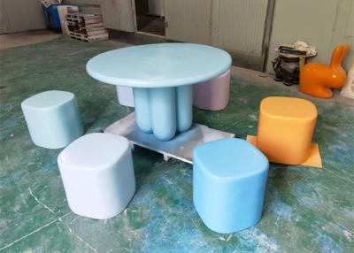 China Colorful Fiberglass Outdoor Table Sculpture Art Seat Customized for sale