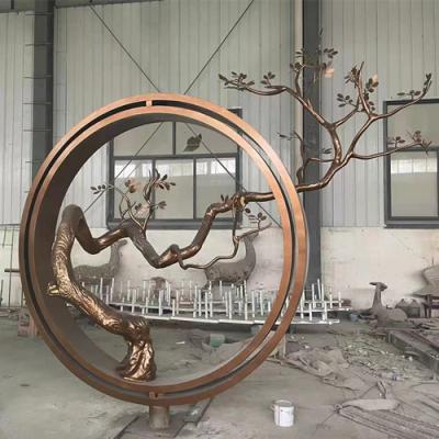 China Chinese Style Bronze Garden Statues Circle Outdoor Tree Sculpture Customized for sale