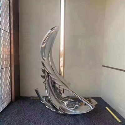 中国 銀製の羽の家の装飾は装飾的で抽象的なステンレス鋼を彫る 販売のため