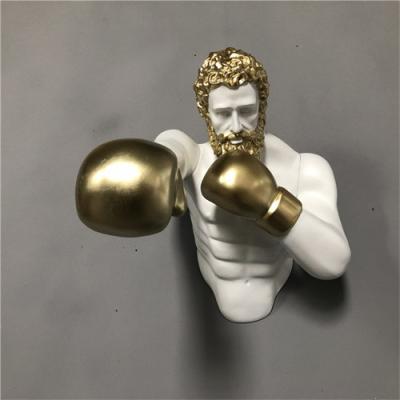 China Boxing Champion Wall Decorative Sculpture Art Hanging Fiberglass For Gym for sale