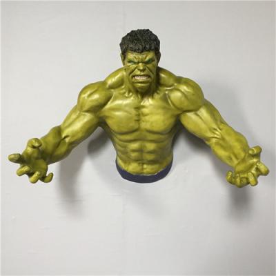 China Fiberglass 3D Wall Hanging Sculpture Cartoon Incredible Hulk Sculptures for sale