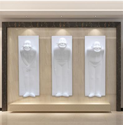China Welcome Usher Wall Mounted Sculptures Fiberglass Hanging For Hotel Decoration for sale