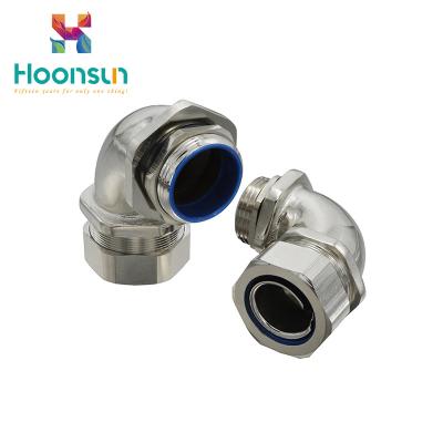 China Right Angle Metal Hose Fittings 90 Degree Brass Union Connector M25 Male Threaded for sale