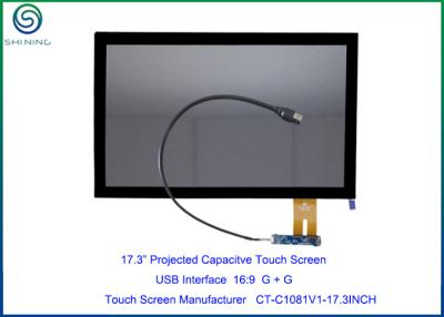 China 17,3” pantallas táctiles médicas con la interfaz USB para el panel LCD del 16:9 HD, tecnología capacitiva proyectada con capacidad de encargo en venta