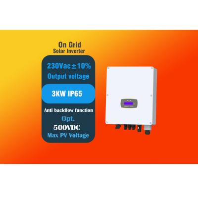 China Single Phase On Grid Solar Inverter 3KW 230Vac IP65 for sale