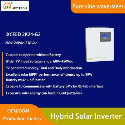 China Hybrid Solar inverter with 24V battery Input and 2KW 230Vac Output for sale