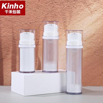 China Acrílico redondo cosmético de la botella privada de aire de la pared doble 50-120ml para el suero de la crema de cara del cuerpo en venta