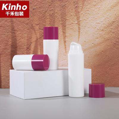 Chine Bouteille privée d'air cosmétique cylindrique 15-50ml PP Snap on Skincare Cream Serum à vendre