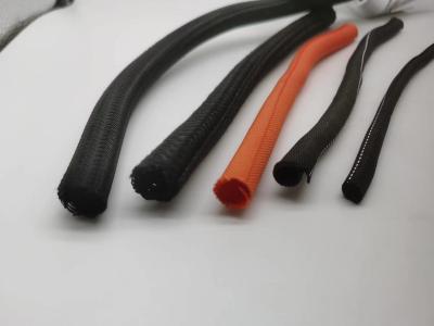 China Good Scalability PET Wrap Around Braided Cable Sleeving Self Extinguish for sale