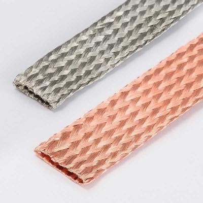 China Electrical Connection Tinned Flat Copper Braid High Corrosion Resistance for sale