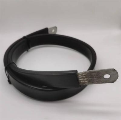 China Tin Plated Copper Braided Flexible Jumpers With Electrical Insulation Protection for sale