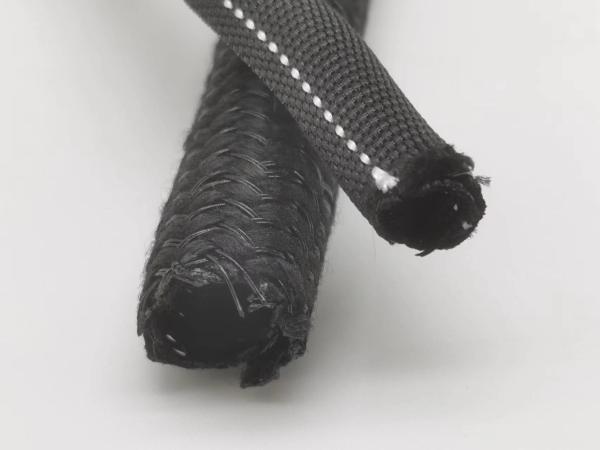 Quality Black PET Braided Self Wrapping Sleeving High Flexibility for sale