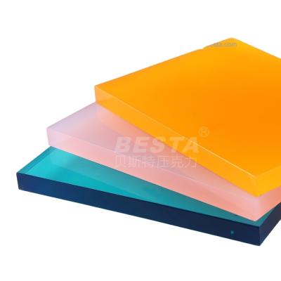 China ITS Orange Light Guide Acrylic Sheet 10mm Colored Flexible Plexiglass Sheets for sale