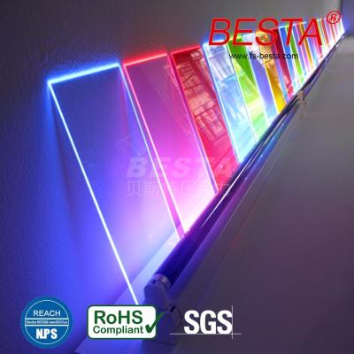 Chine Plaque acrylique fluorescente à néon éclairée à l'avant-planche acrylique à LED 2.8mm-15mm à vendre