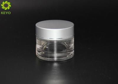 China 10g Glass Cosmetic Cream Containers With Electroplating Silver Plastic Screw Cap for sale