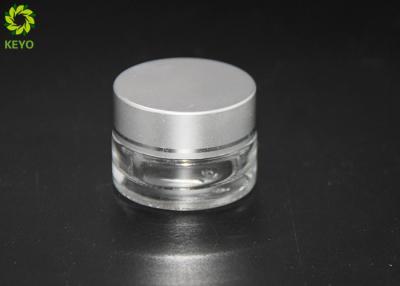 China 10ml Clear Glass Cosmetics Packaging Containers With Sliver Color Plastic Lid for sale