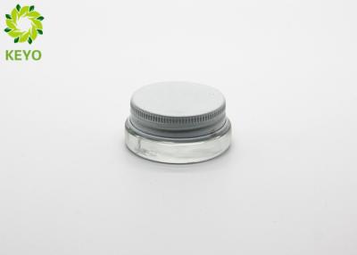 China Mini Clear Glass Cosmetic Cream Jar 5g With White Aluminium Cap For Eye Cream for sale