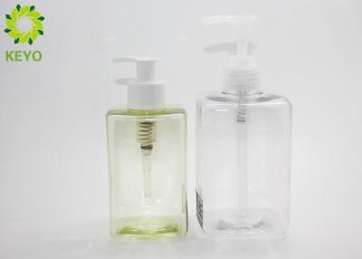 China 300ml PET Shampoo And Conditioner Bottles , Square Empty Pump Dispenser Bottles for sale
