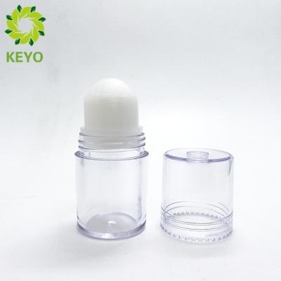 China 30ml Capacity Empty Clear ABS Plastic Roll On Bottle For Cosmetic Pack for sale