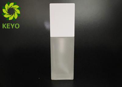 China Square Foundation Bottle In 1oz Glass With Aluminum Pump And Square Cap for sale