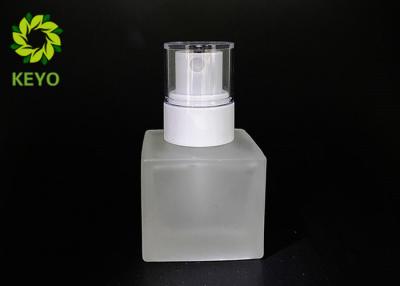 China Entire Square Frosted Glass Bottle With White Plastic Sprayer In 30ml 1oz for sale