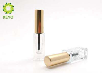 China 5ML Square Shape Transparent Glass Eyeliner Eyelash Bottles With Aluminum Cap for sale
