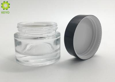 China 30ml Glass Cream Container Thick Bottom 1oz Clear Glass Jar for sale