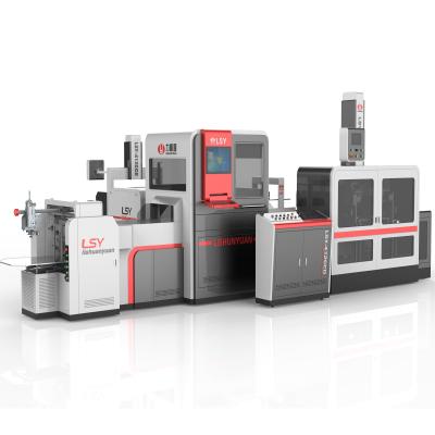 China Automatische steife Kasten-HochgeschwindigkeitsProduktionsmaschine für die Geschenkbox, die Maschine im Papierkasten herstellt Maschinerie herstellt zu verkaufen