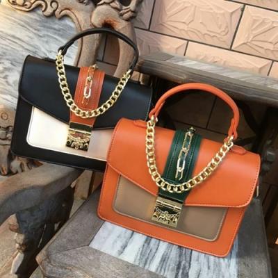 China Spring new counter genuine hand-held one-shoulder messenger leather cowhide color matching Bag for sale