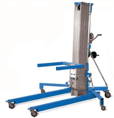 China Portable Manual Pallet Stacker Aluminium Cylinder Type Manual Material Lift 6000mm Max Lift Height for sale