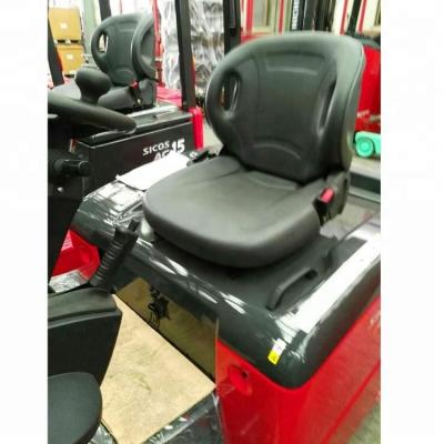 China Forklift Spare Parts PVC Leather black color forklift seat with adjustment of 150 mm for sale