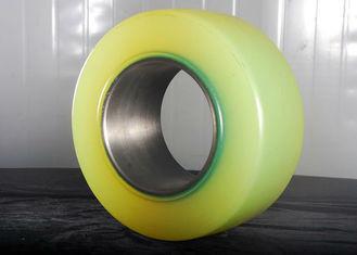 China Peças sobresselentes da empilhadeira da roda do rodízio do plutônio com cor do amarelo do núcleo de ferro fundido de 90mm à venda