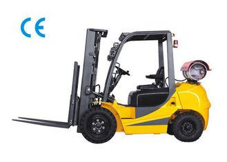 China Dual Fuel Four Wheel Gasoline LPG Forklift 3000kg Capacity With Engine Protection Lock for sale