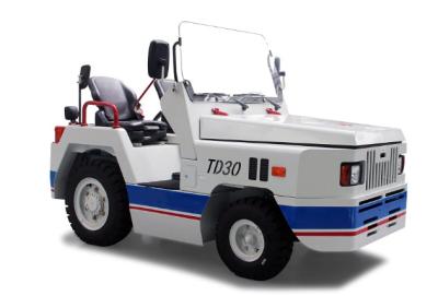 China TD30 White Color Steel Electric Aircraft Tow Tractor , Electric Platform Truck Electric Tow Tugs for sale