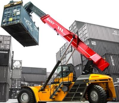 China Wharfs / Storage Yards Reach Lift Forklift , Reach Fork Truck Anti Collision for sale