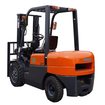 China 3000mm Lift Height Diesel Forklift Truck With Pneumatic Tires Automatic Transmission for sale